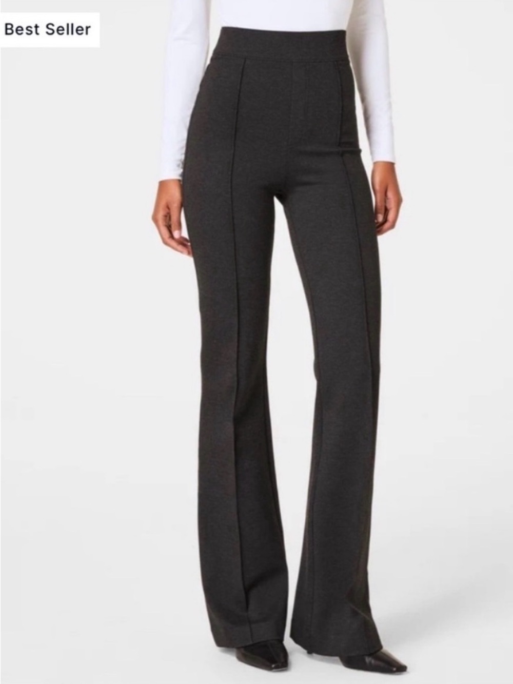 SPANX High-Waist Flare Pants in Dark Charcoal